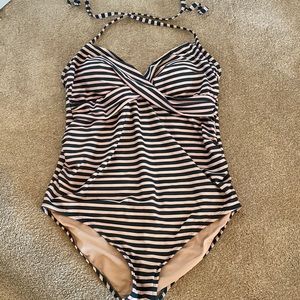 Isabel Maternity swimsuit green/white/pink striped